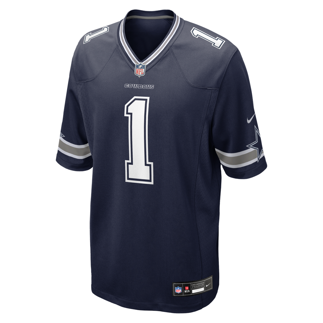 Men's Nike Dallas Cowboys Number 1 Dad Navy Game NFL Jersey