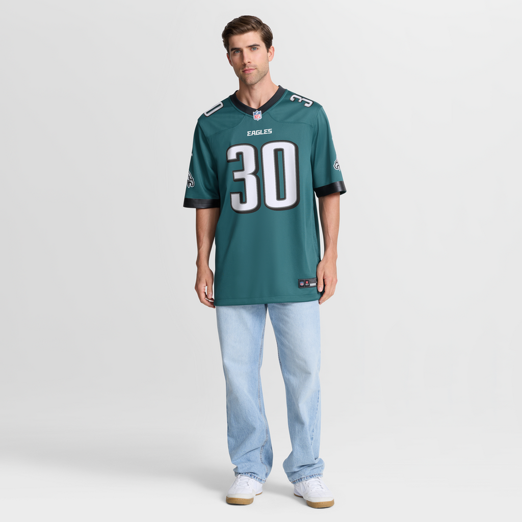 Men's Nike Philadelphia Eagles Jihaad Campbell Green Game Player NFL Jersey