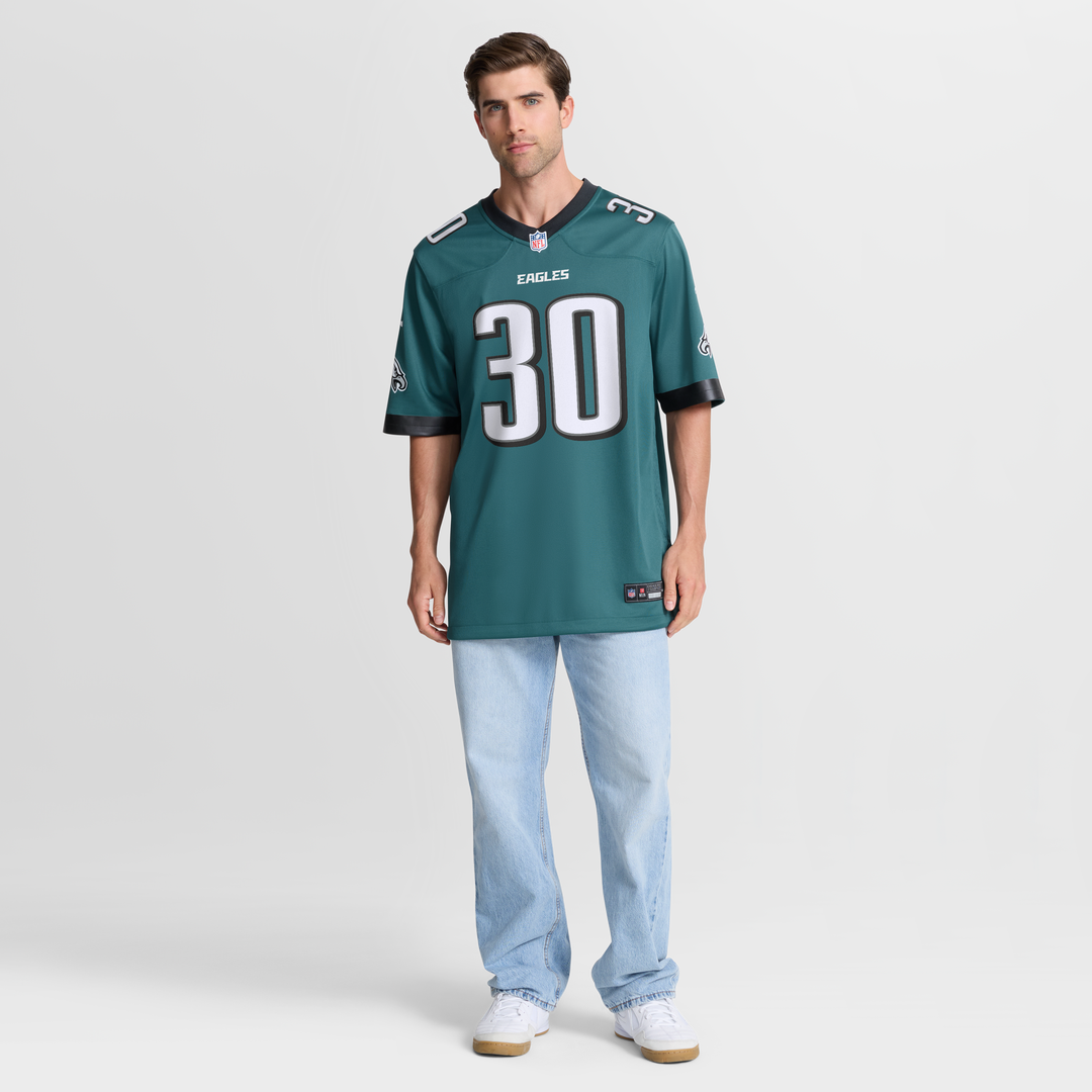 Men's Nike Philadelphia Eagles Jihaad Campbell Green Game Player NFL Jersey