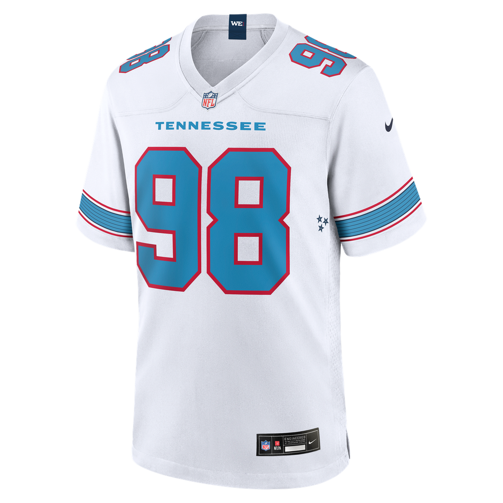 Men's Nike Tennessee Titans Jeffery Simmons White Game NFL Jersey