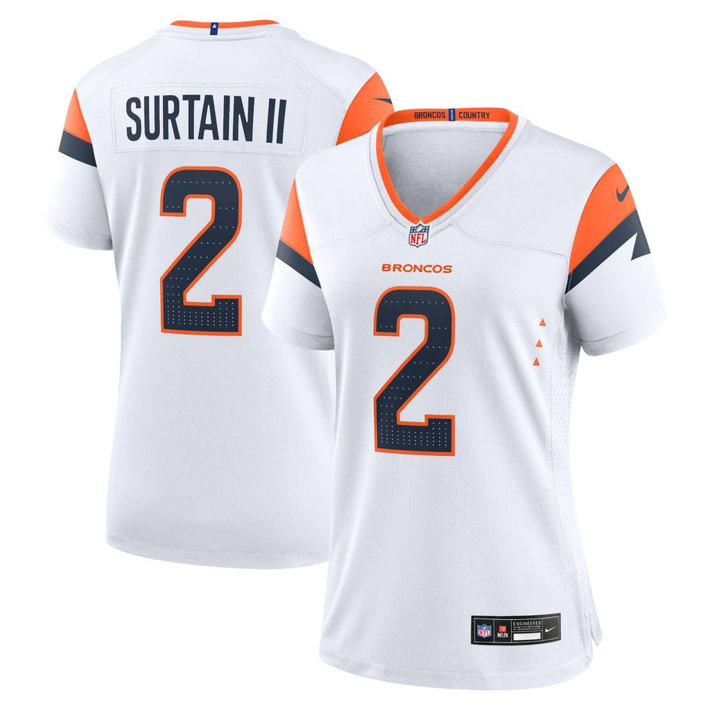 Women's Nike Denver Broncos Patrick Surtain II White Game NFL Jersey
