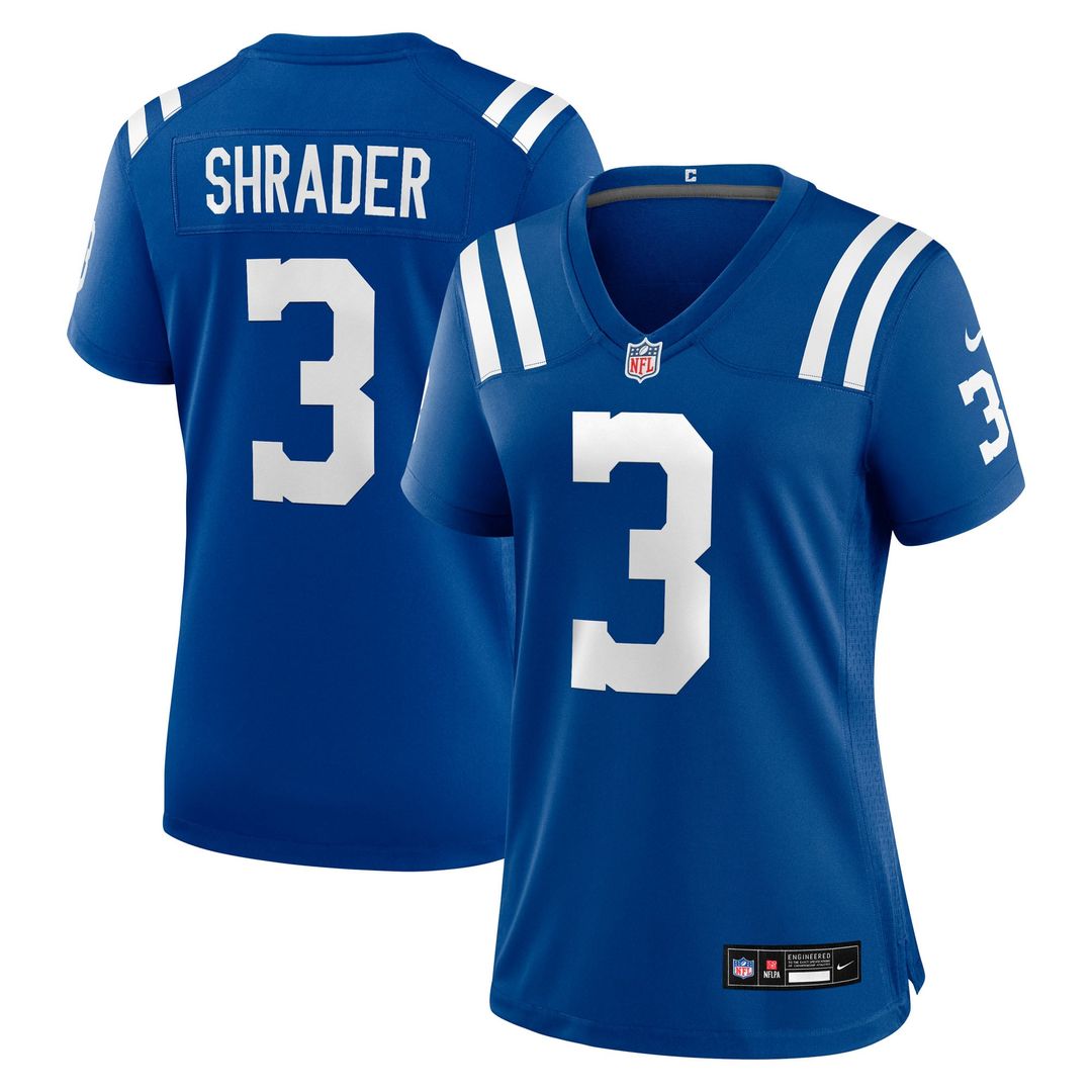Women's Nike Indianapolis Colts Spencer Shrader Royal Team Game NFL Jersey