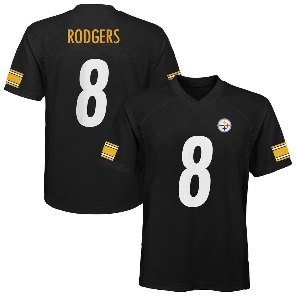 Youth Outerstuff Pittsburgh Steelers Aaron Rodgers Black Replica Player NFL Jersey