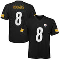Youth Outerstuff Pittsburgh Steelers Aaron Rodgers Black Replica Player NFL Jersey