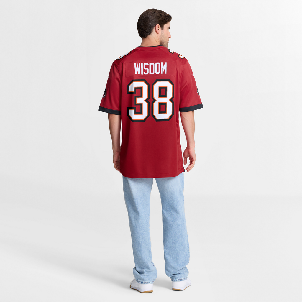 Men's Nike Tampa Bay Buccaneers Rashad Wisdom Red Team Game NFL Jersey