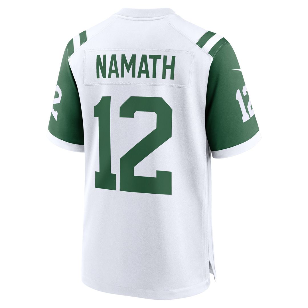 Men's Nike New York Jets Joe Namath White Classic Alternate Retired Player Game NFL Jersey