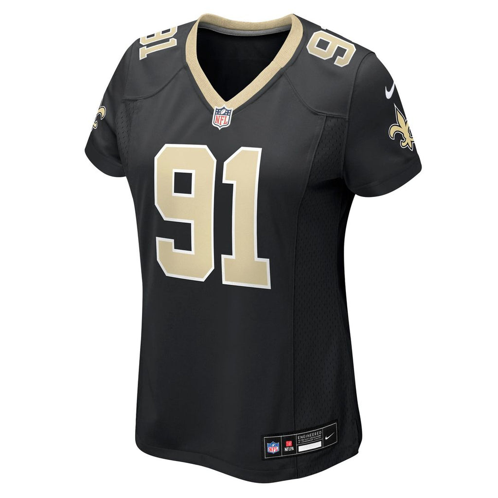 Women's Nike New Orleans Saints Vernon Broughton Black Team Game NFL Jersey