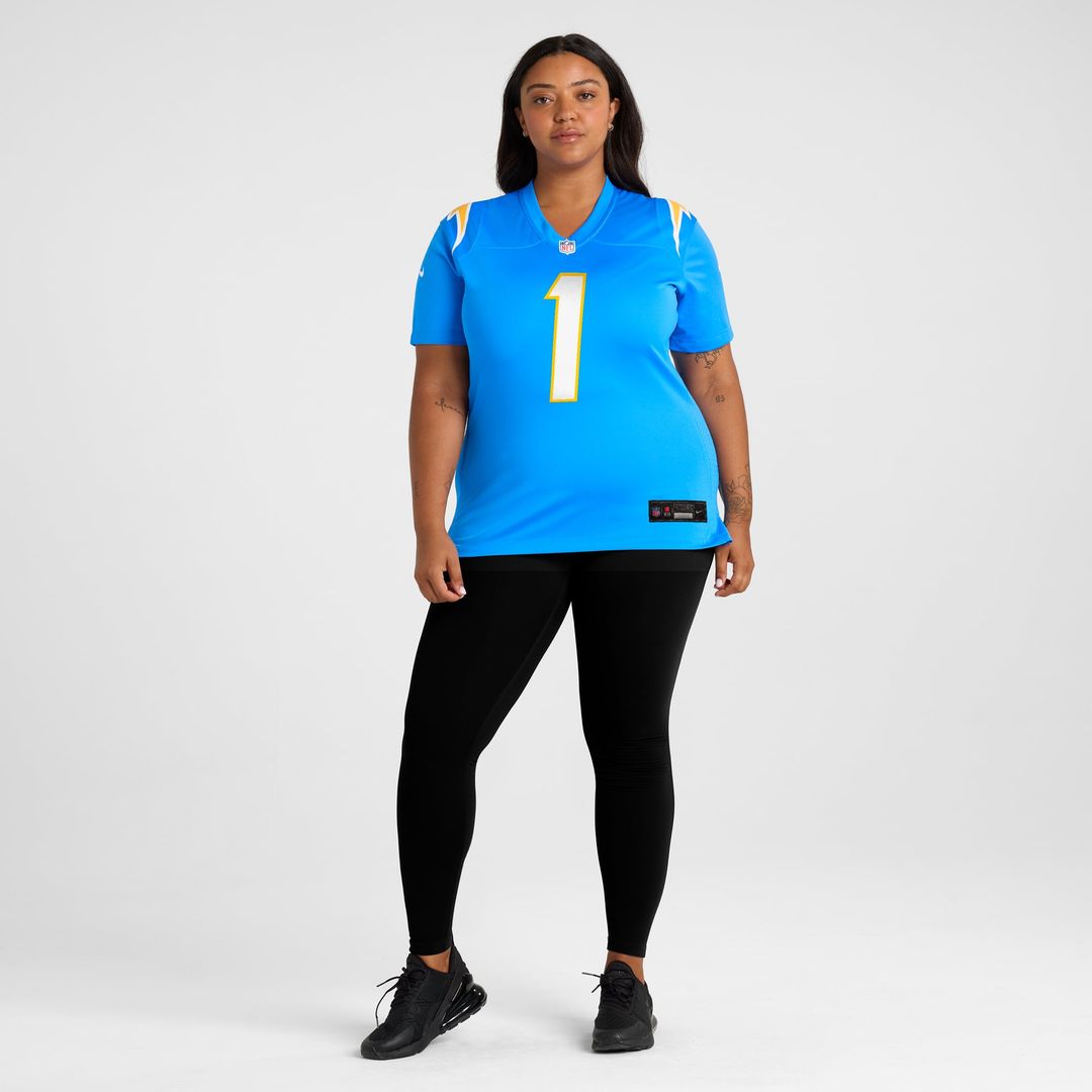 Women's Nike Los Angeles Chargers Number 1 Bride Powder Blue Game NFL Jersey