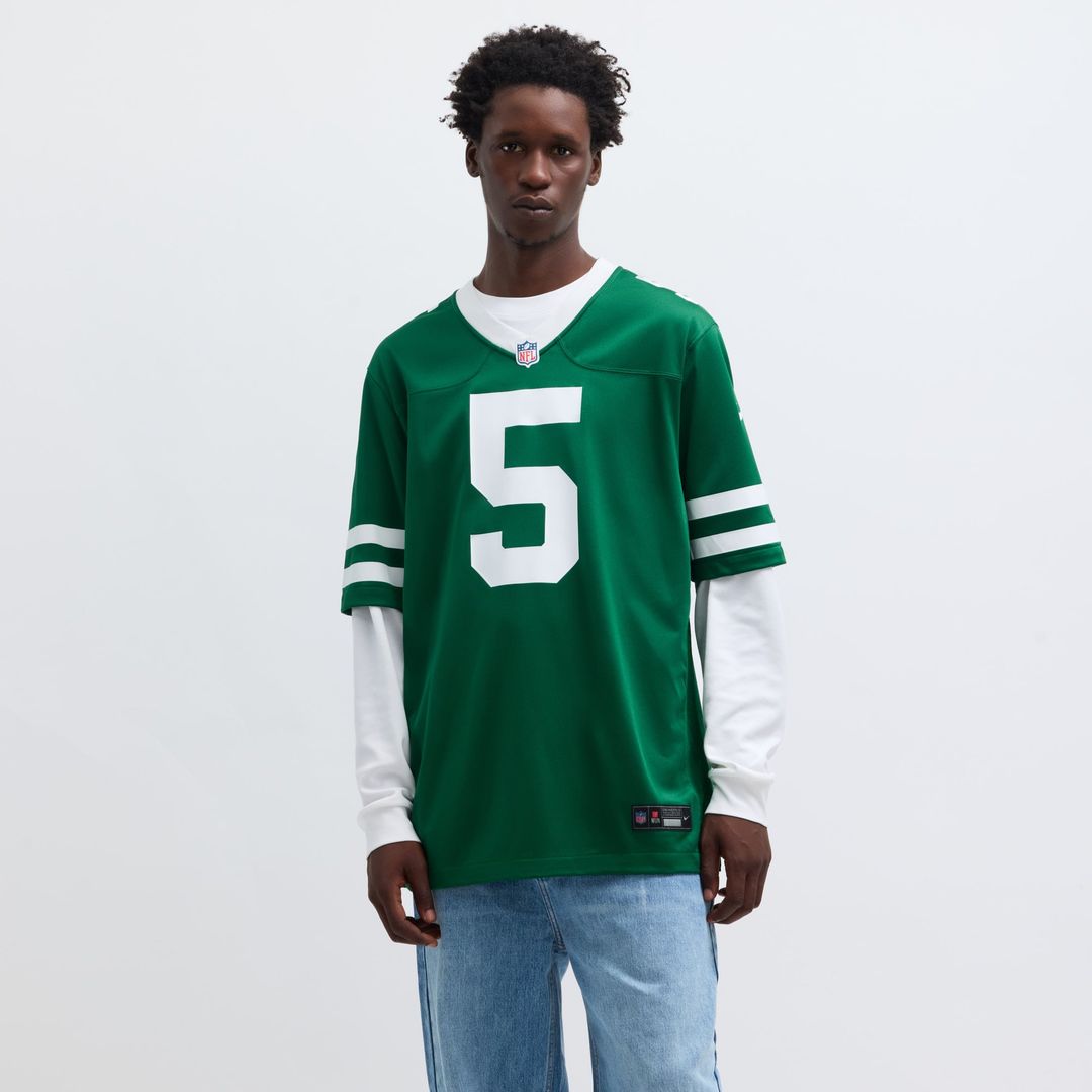 Men's Nike New York Jets Garrett Wilson Legacy Green Game NFL Jersey