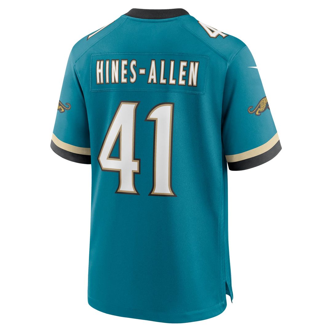 Men's Nike Jacksonville Jaguars Josh Hines-Allen Teal Prowler Throwback Player Game NFL Jersey