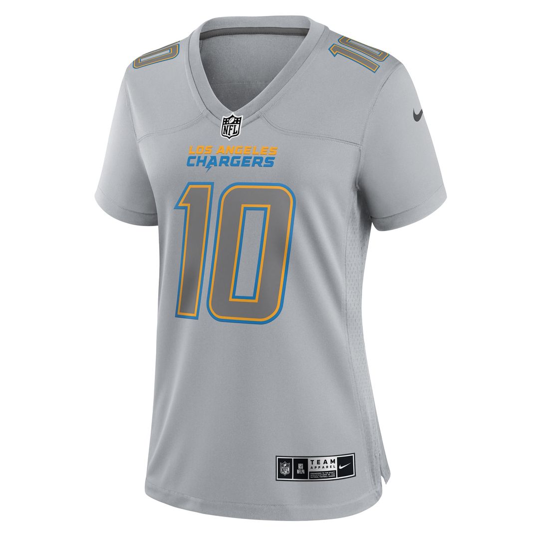 Women's Nike Los Angeles Chargers Justin Herbert Gray Atmosphere Fashion Game NFL Jersey