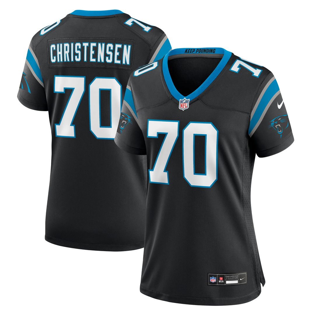 Women's Nike Carolina Panthers Brady Christensen Black Team Game NFL Jersey