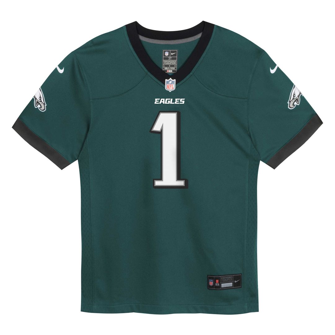 Preschool Nike Philadelphia Eagles Jalen Hurts Midnight Green Team Game NFL Jersey