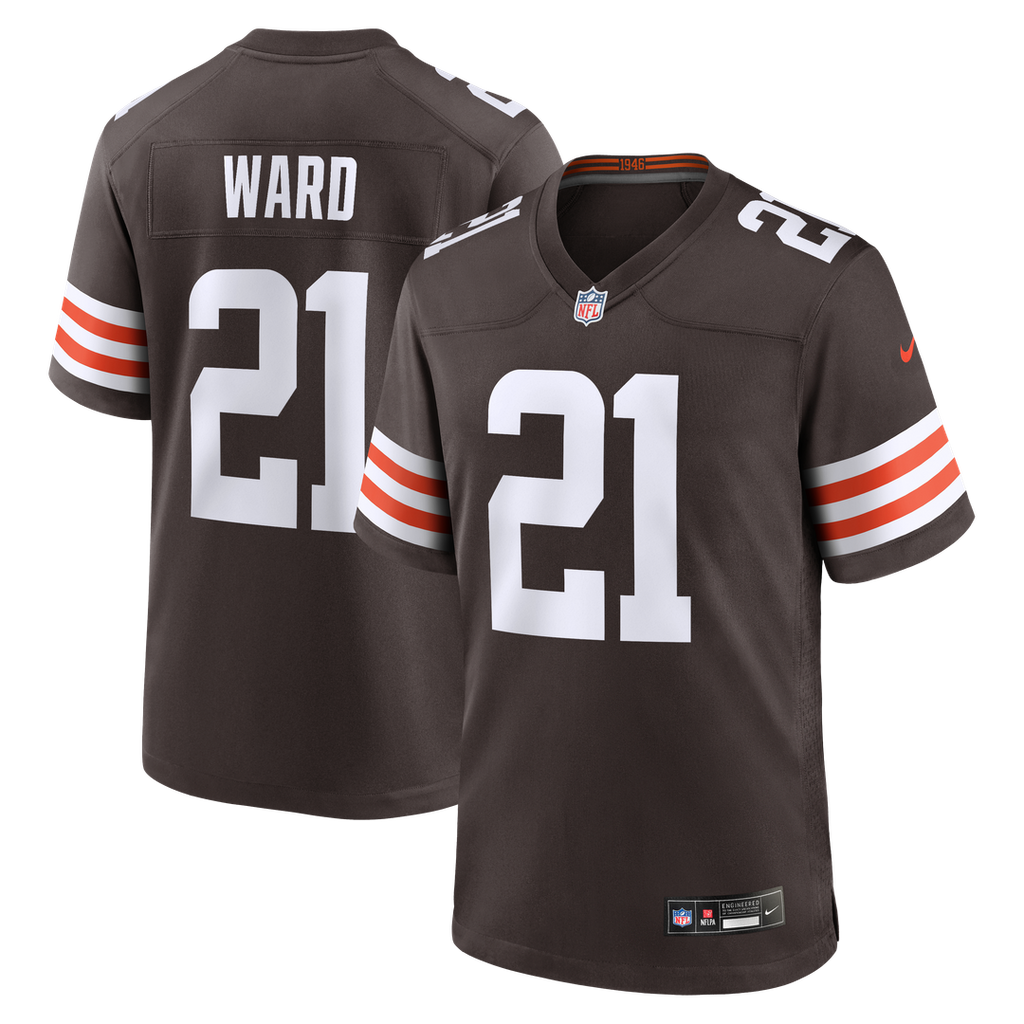 Men's Nike Cleveland Browns Denzel Ward Brown Player Game NFL Jersey
