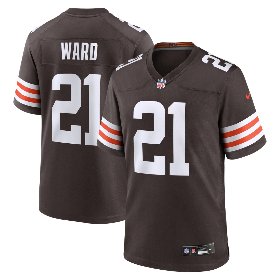Men's Nike Cleveland Browns Denzel Ward Brown Player Game NFL Jersey