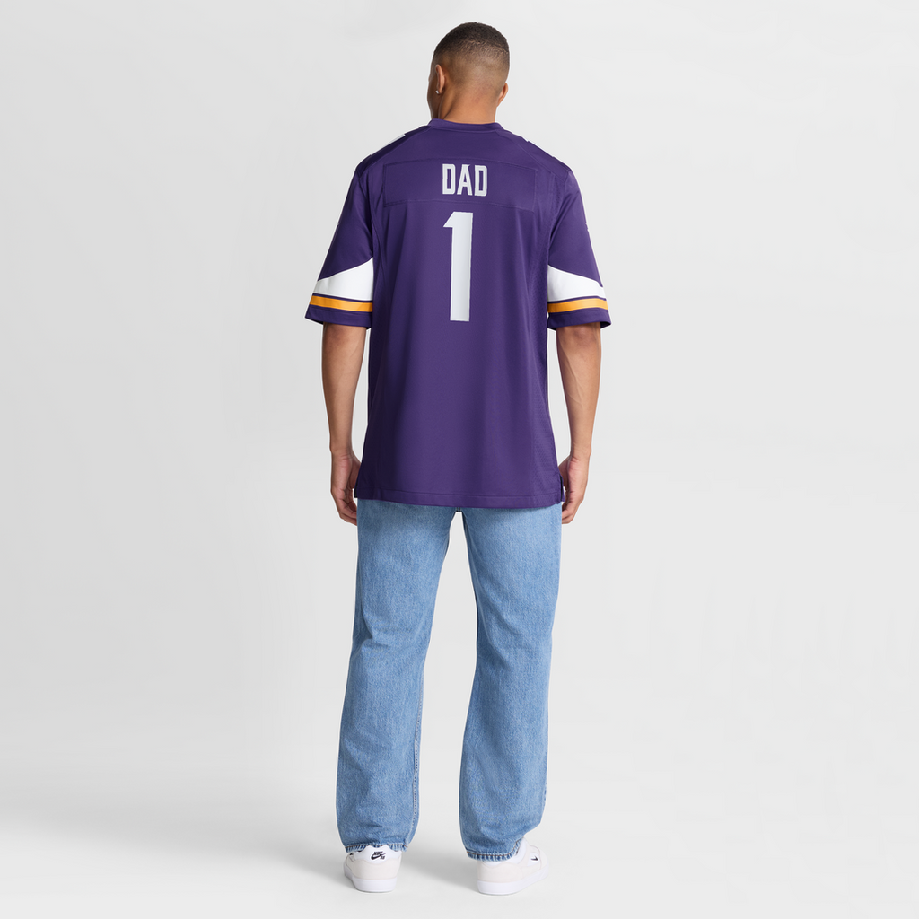 Men's Nike Minnesota Vikings Number 1 Dad Purple Game NFL Jersey
