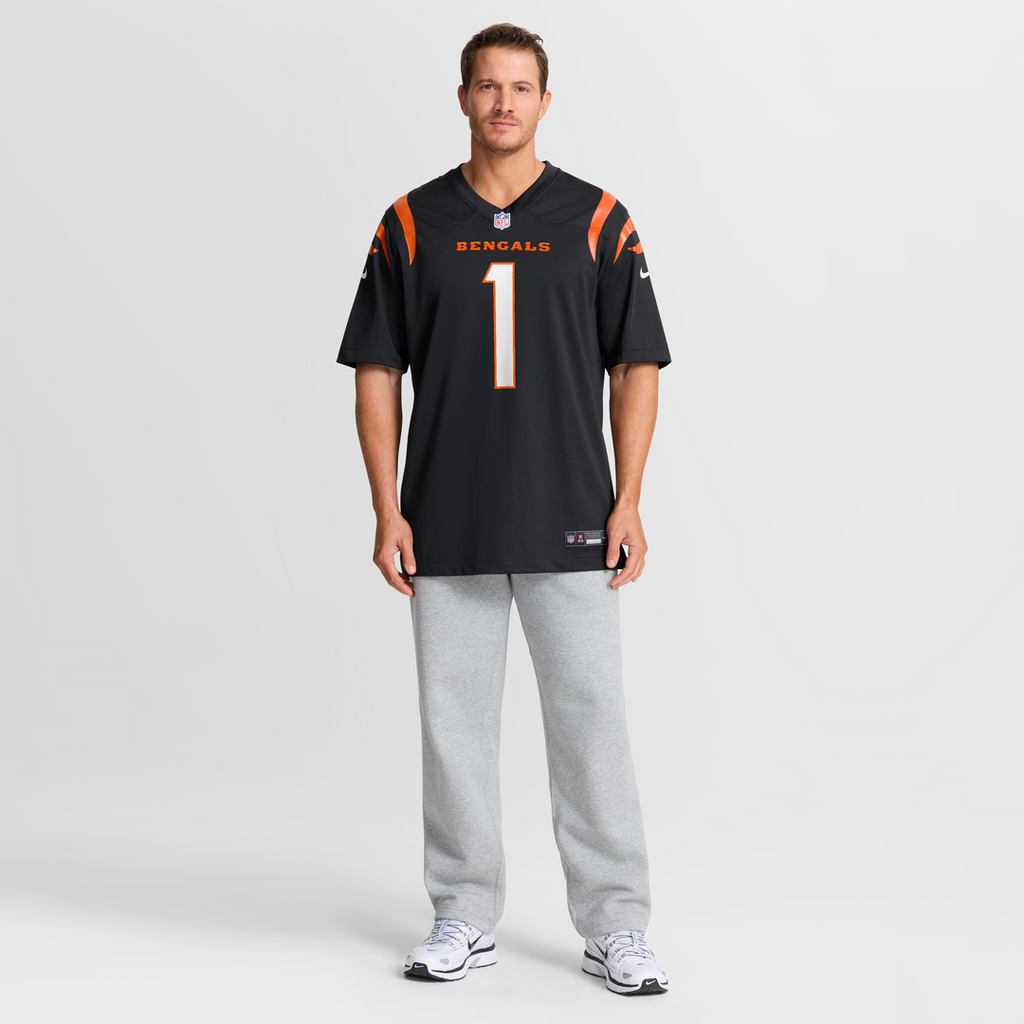 Men's Nike Cincinnati Bengals Number 1 Groom Black Game NFL Jersey