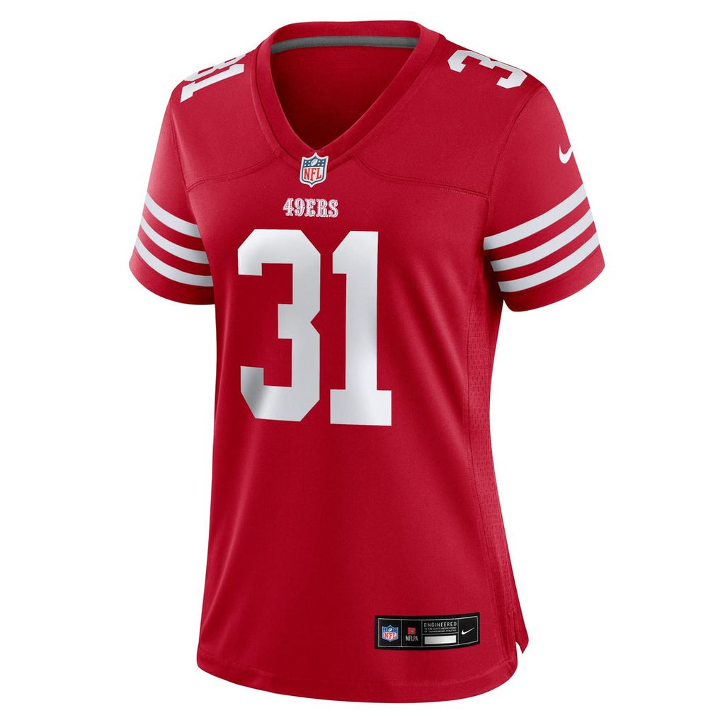 Women's Nike San Francisco 49ers Isaac Guerendo Scarlet Team Game NFL Jersey