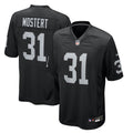 Men's Nike Las Vegas Raiders Raheem Mostert Black Team Game NFL Jersey