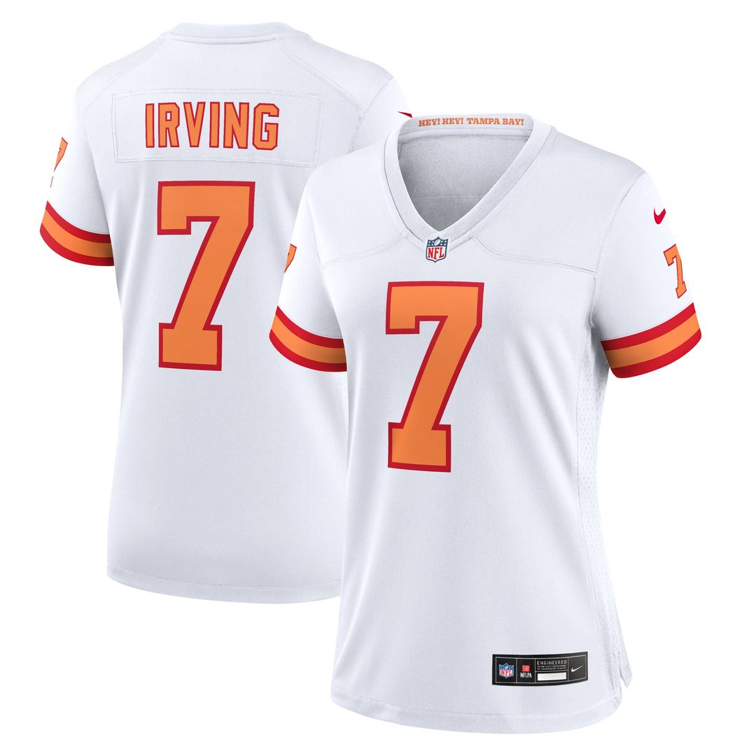 Women's Nike Tampa Bay Buccaneers Bucky Irving '76 White Game NFL Jersey