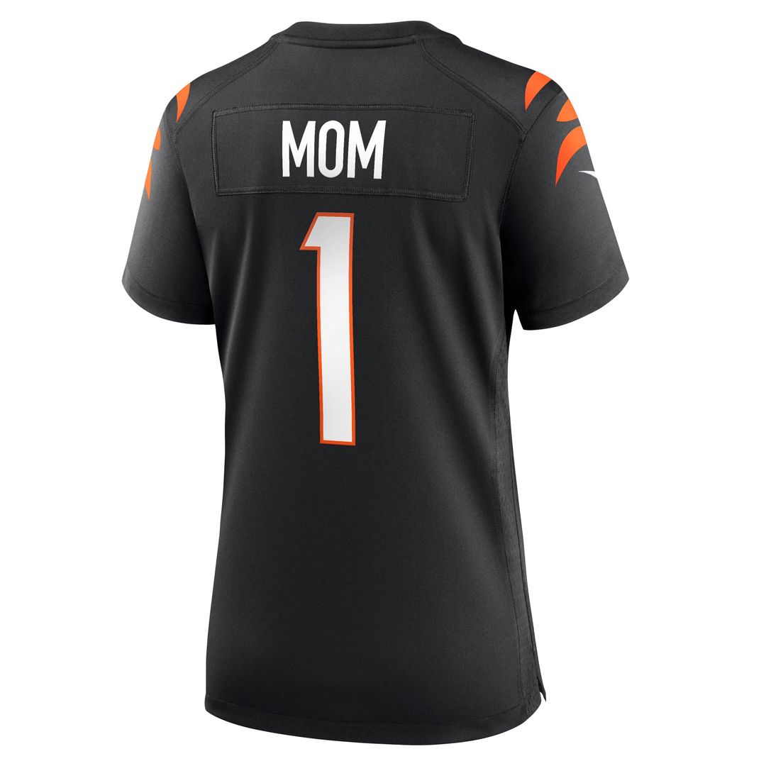 Women's Nike Cincinnati Bengals Number 1 Mom Black Game NFL Jersey