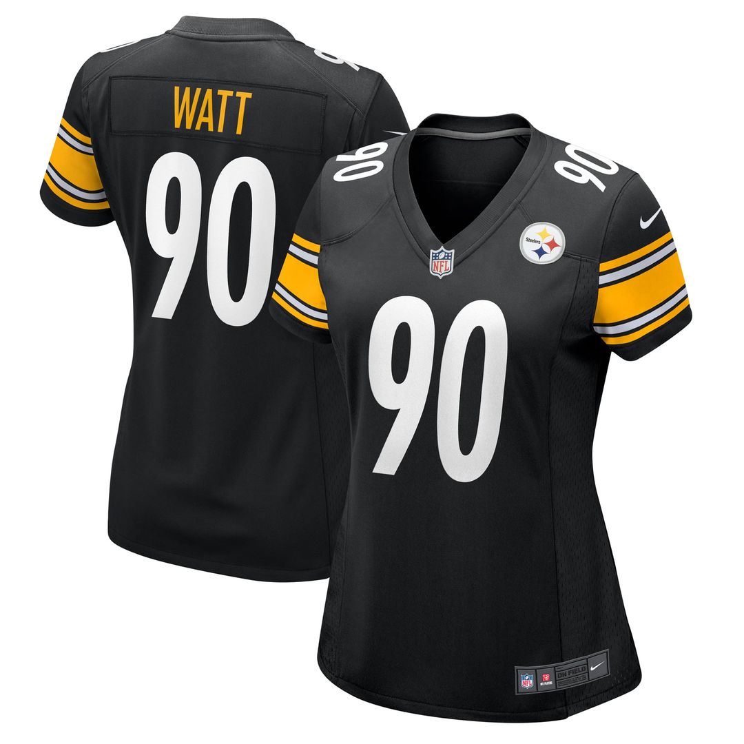 Women's Nike Pittsburgh Steelers T.J. Watt Black Team Game NFL Jersey