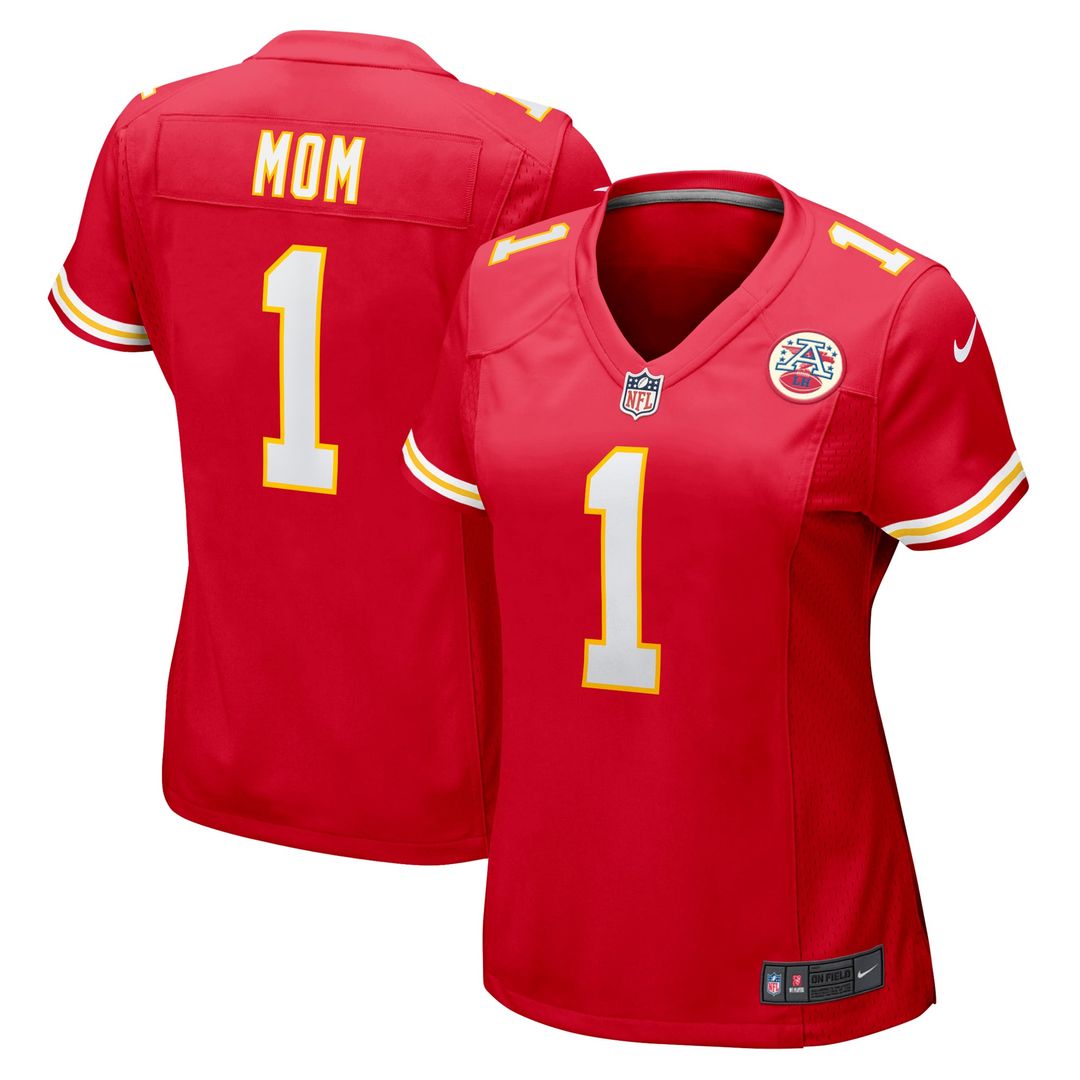 Women's Nike Kansas City Chiefs Number 1 Mom Red Game NFL Jersey