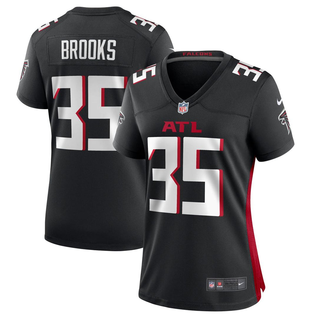 Women's Nike Atlanta Falcons Natrone Brooks Black Team Game NFL Jersey