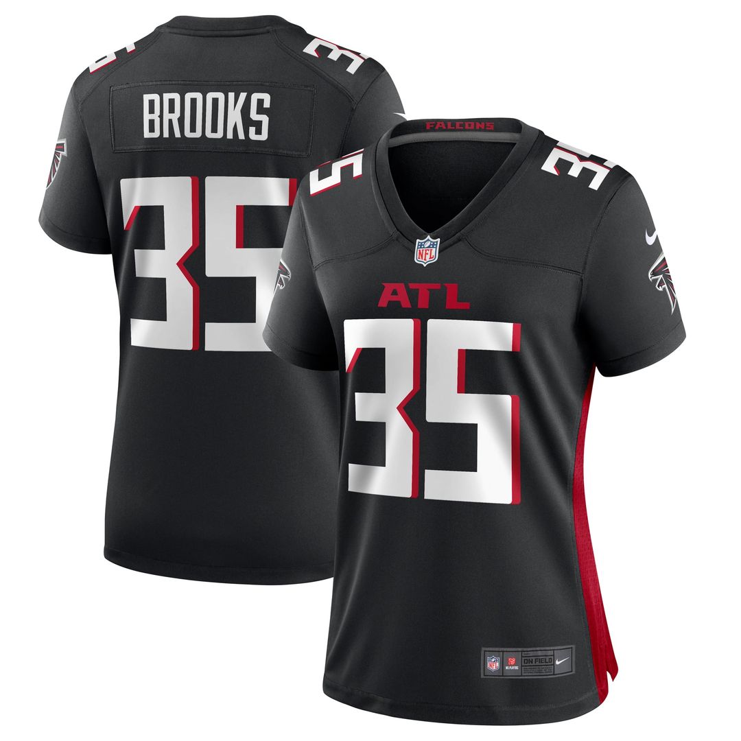 Women's Nike Atlanta Falcons Natrone Brooks Black Team Game NFL Jersey