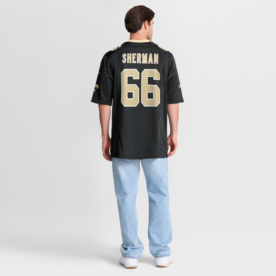 Men's Nike New Orleans Saints William Sherman Black Team Game NFL Jersey