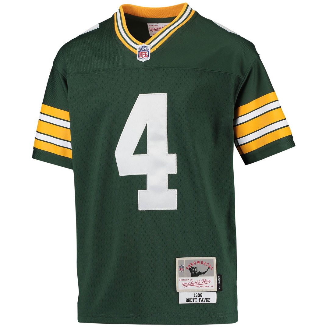 Youth Mitchell & Ness Green Bay Packers Brett Favre Green 1996 Retired Player Legacy NFL Jersey