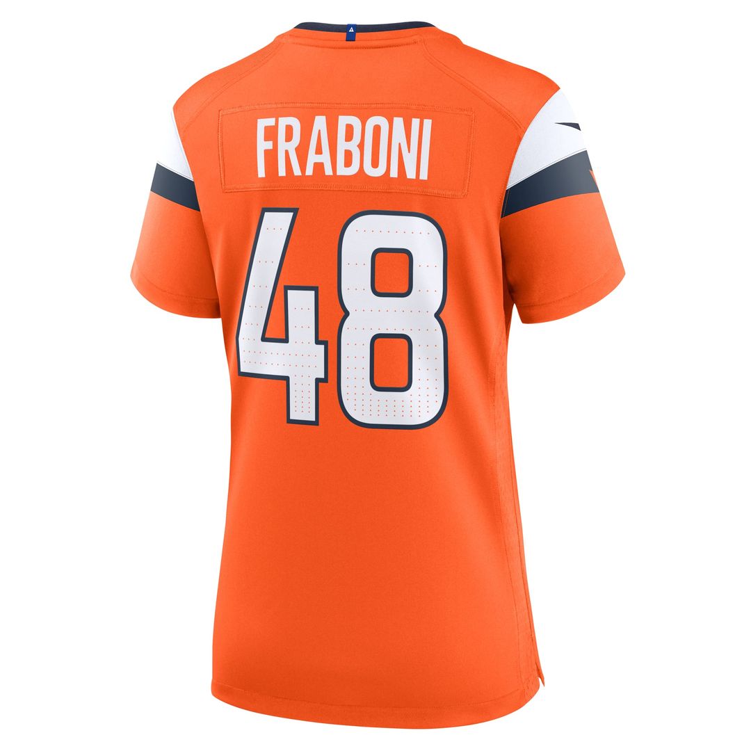 Women's Nike Denver Broncos Mitchell Fraboni Orange Team Game NFL Jersey