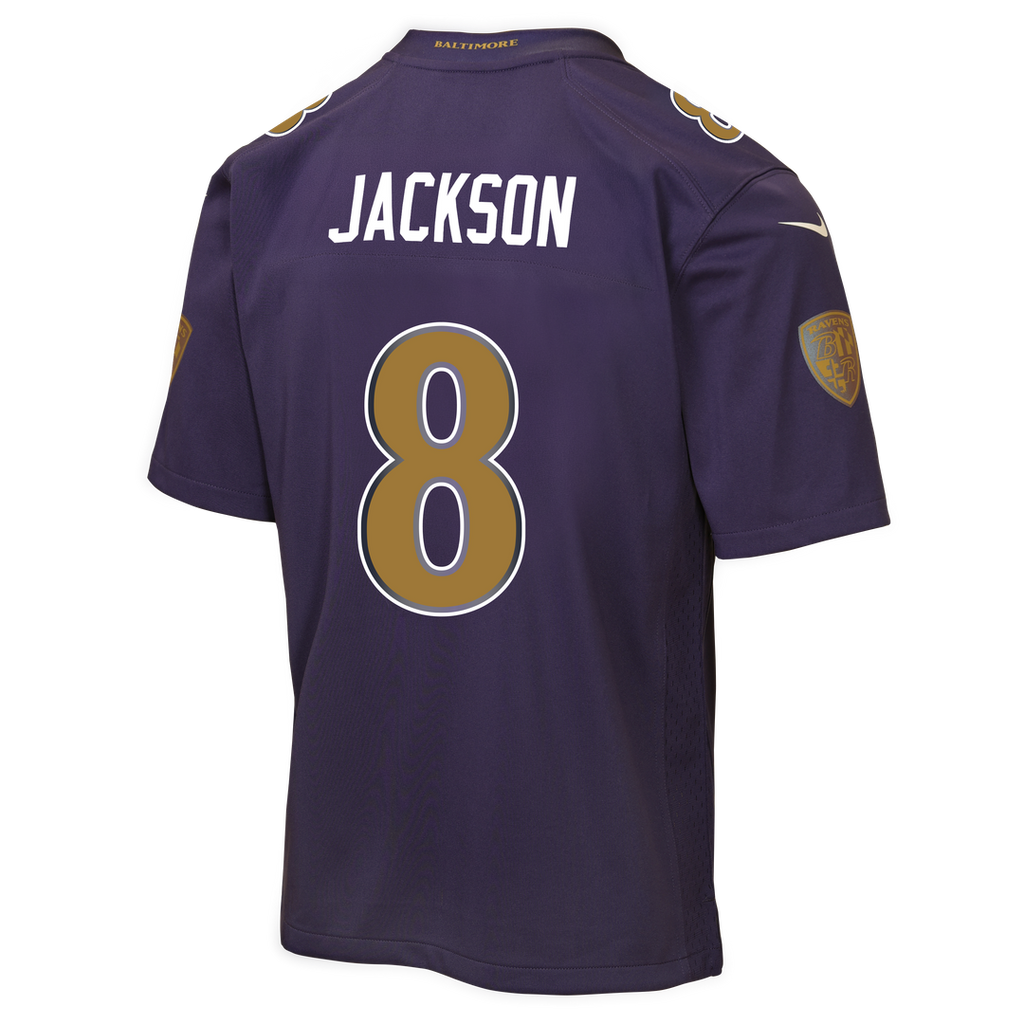 Youth Nike Baltimore Ravens Lamar Jackson Purple Alternate 2 Game NFL Jersey