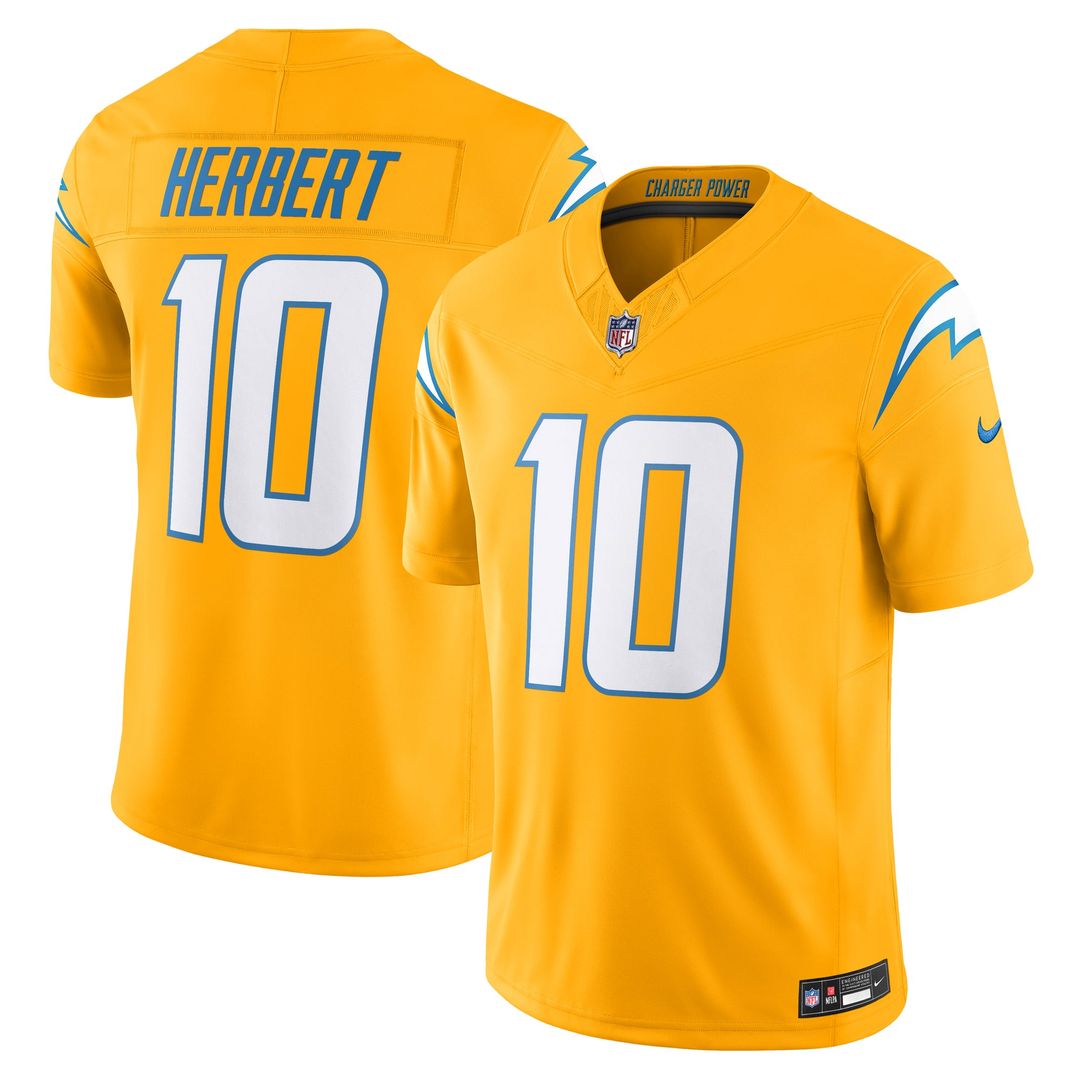 Men's Nike Los Angeles Chargers Justin Herbert White Vapor F.U.S.E. Limited NFL Jersey