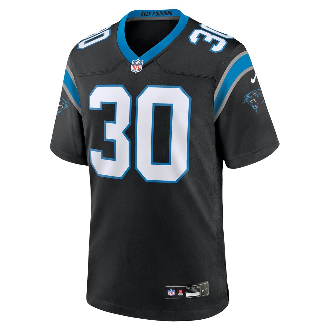 Men's Nike Carolina Panthers Chuba Hubbard Black Team Game NFL Jersey
