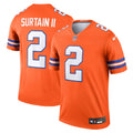 Men's Nike Denver Broncos Patrick Surtain II Orange Legend Player NFL Performance Top