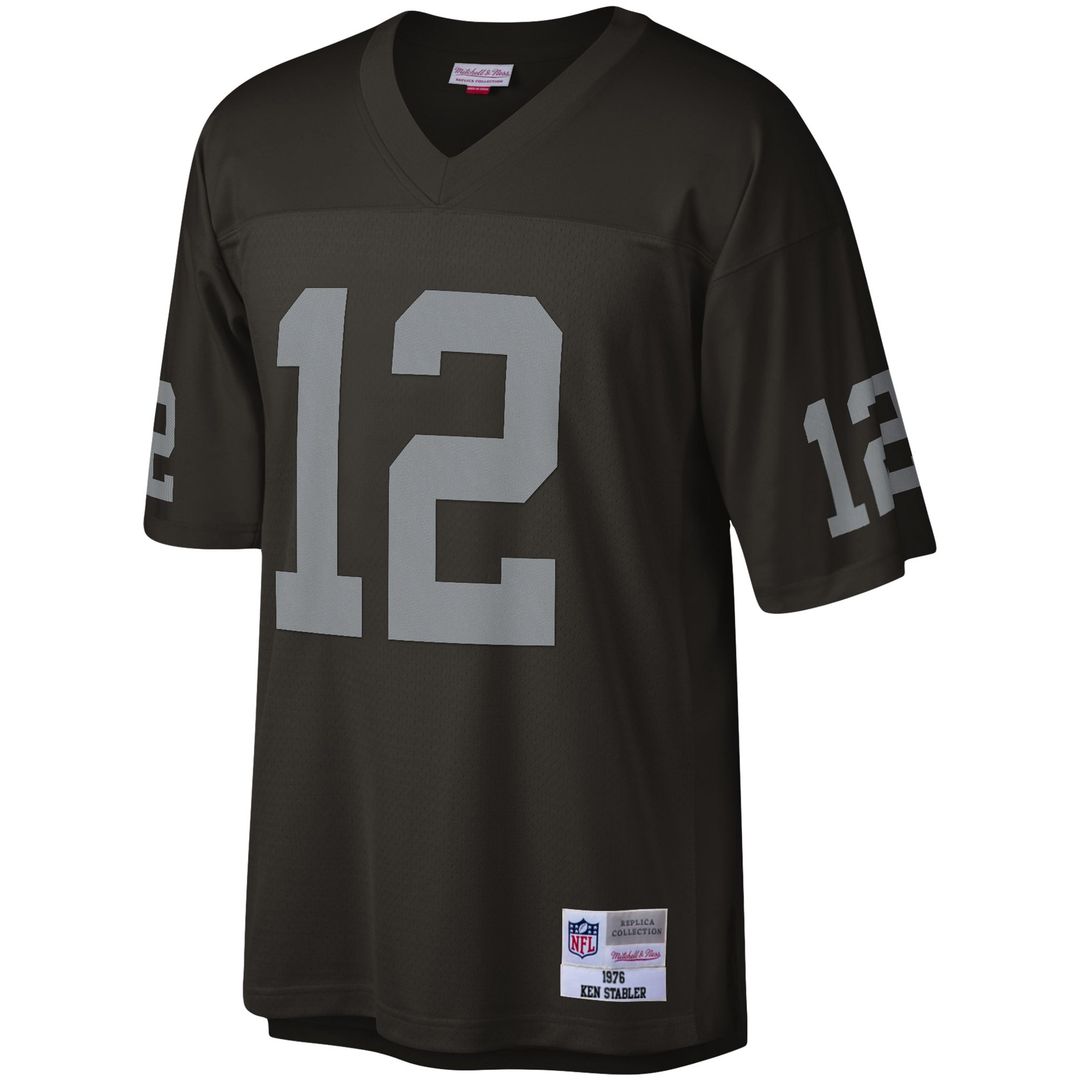 Men's Mitchell & Ness Las Vegas Raiders Ken Stabler Black Legacy Replica NFL Jersey