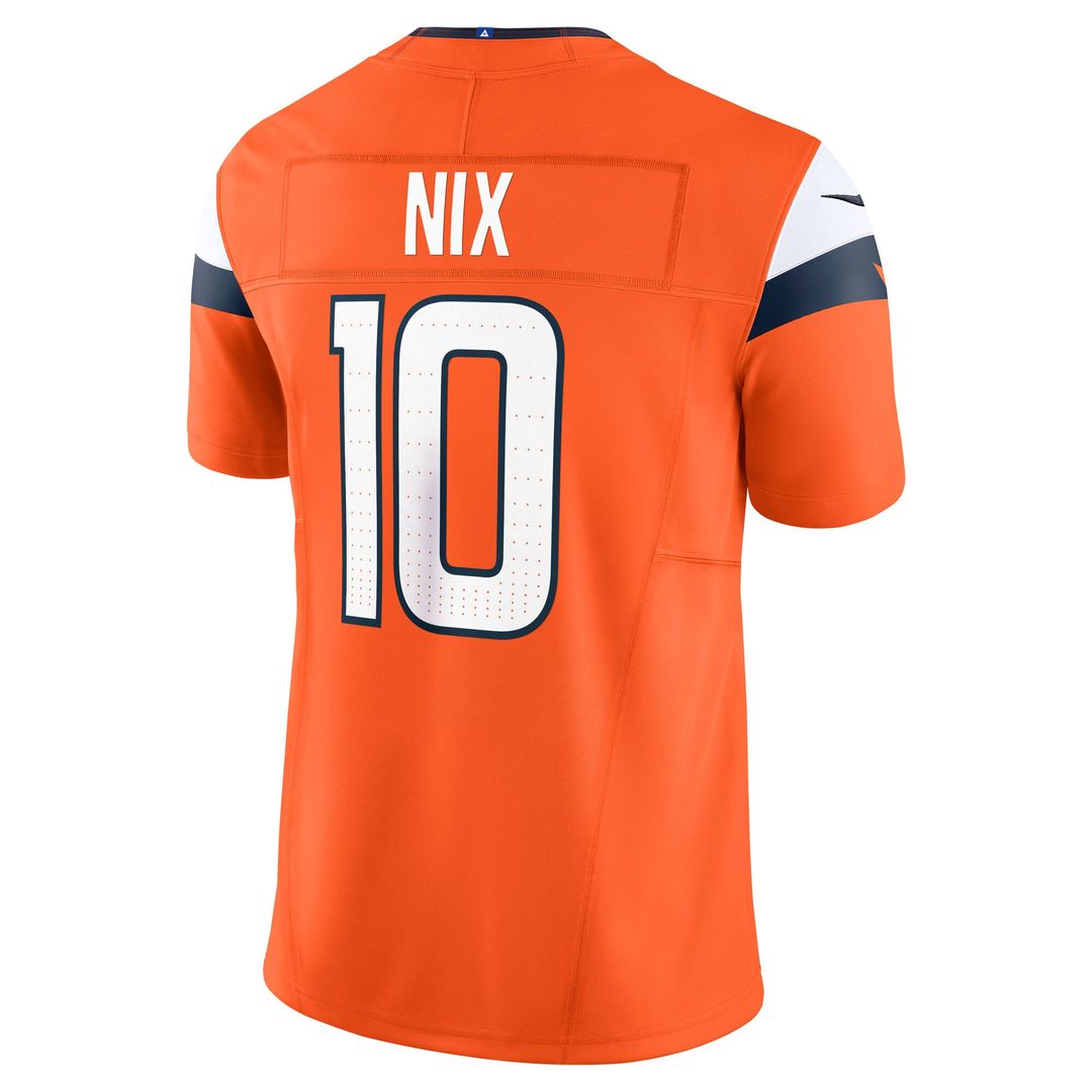 Men's Nike Denver Broncos Bo Nix Orange Vapor F.U.S.E. Limited NFL Jersey
