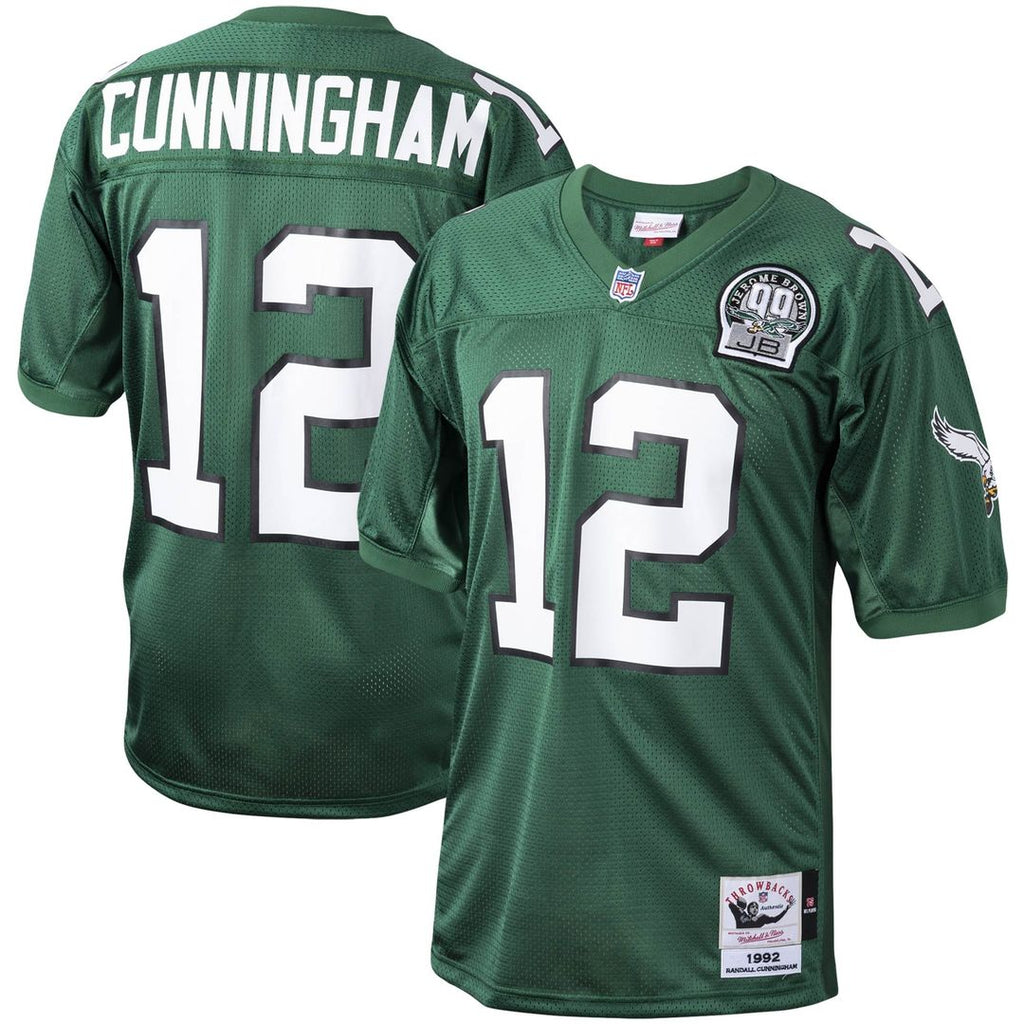 Men's Mitchell & Ness Philadelphia Eagles Randall Cunningham Green 1992 Authentic Throwback Retired Player NFL Jersey