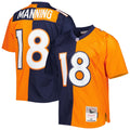 Men's Mitchell & Ness Denver Broncos Peyton Manning Navy/Orange 2015 Split Legacy Replica NFL Jersey