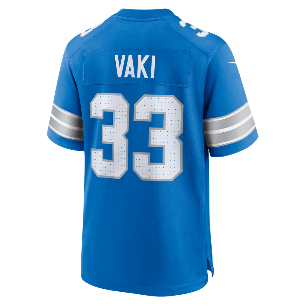 Men's Nike Detroit Lions Sione Vaki Blue Team Game NFL Jersey