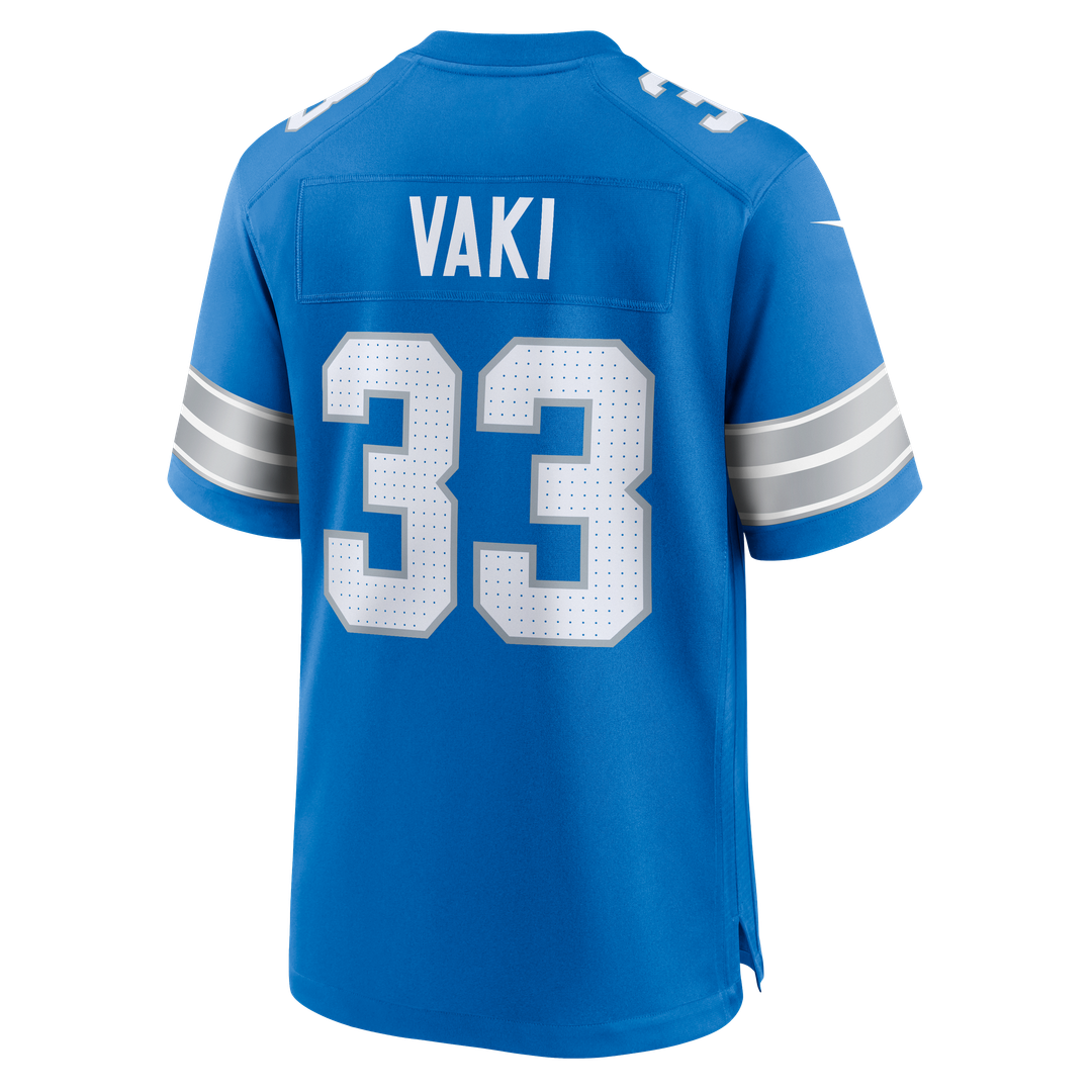Men's Nike Detroit Lions Sione Vaki Blue Team Game NFL Jersey