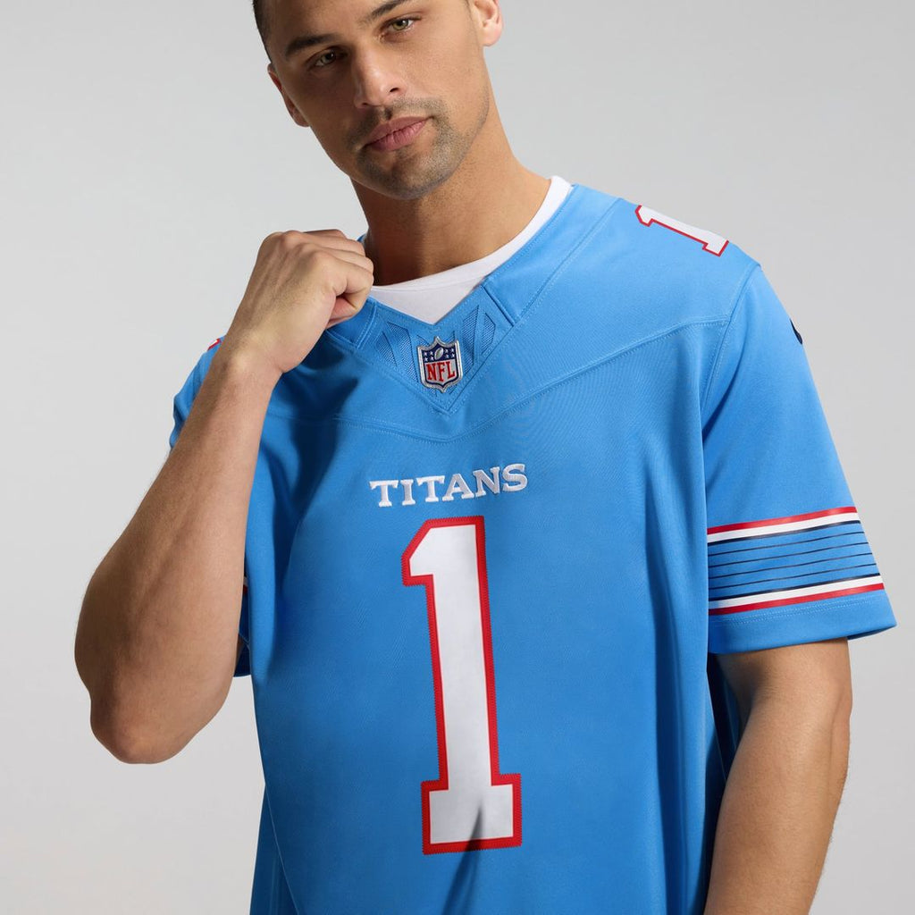 Men's Nike Tennessee Titans Cameron Ward Light Blue Vapor F.U.S.E. Stitched Limited NFL Jersey
