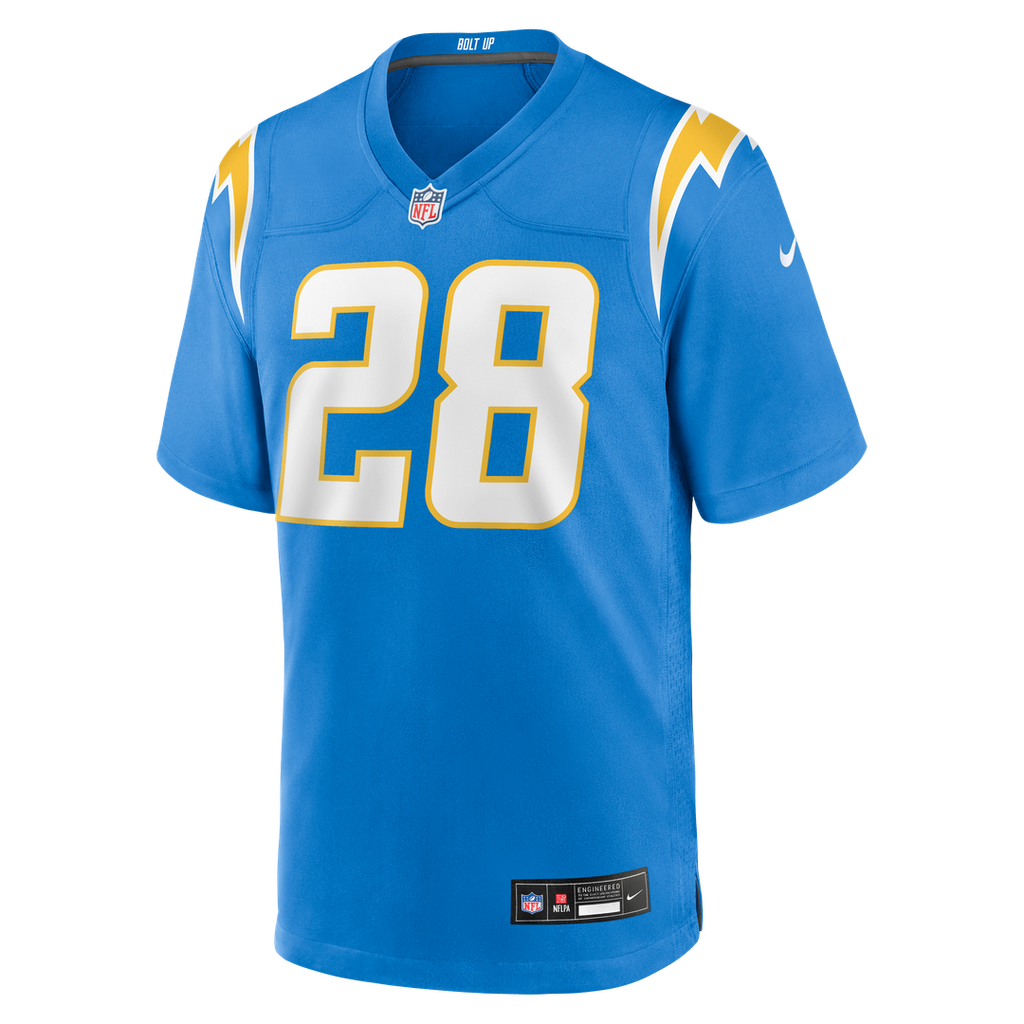 Men's Nike Los Angeles Chargers Isaiah Spiller Powder Blue Game NFL Jersey