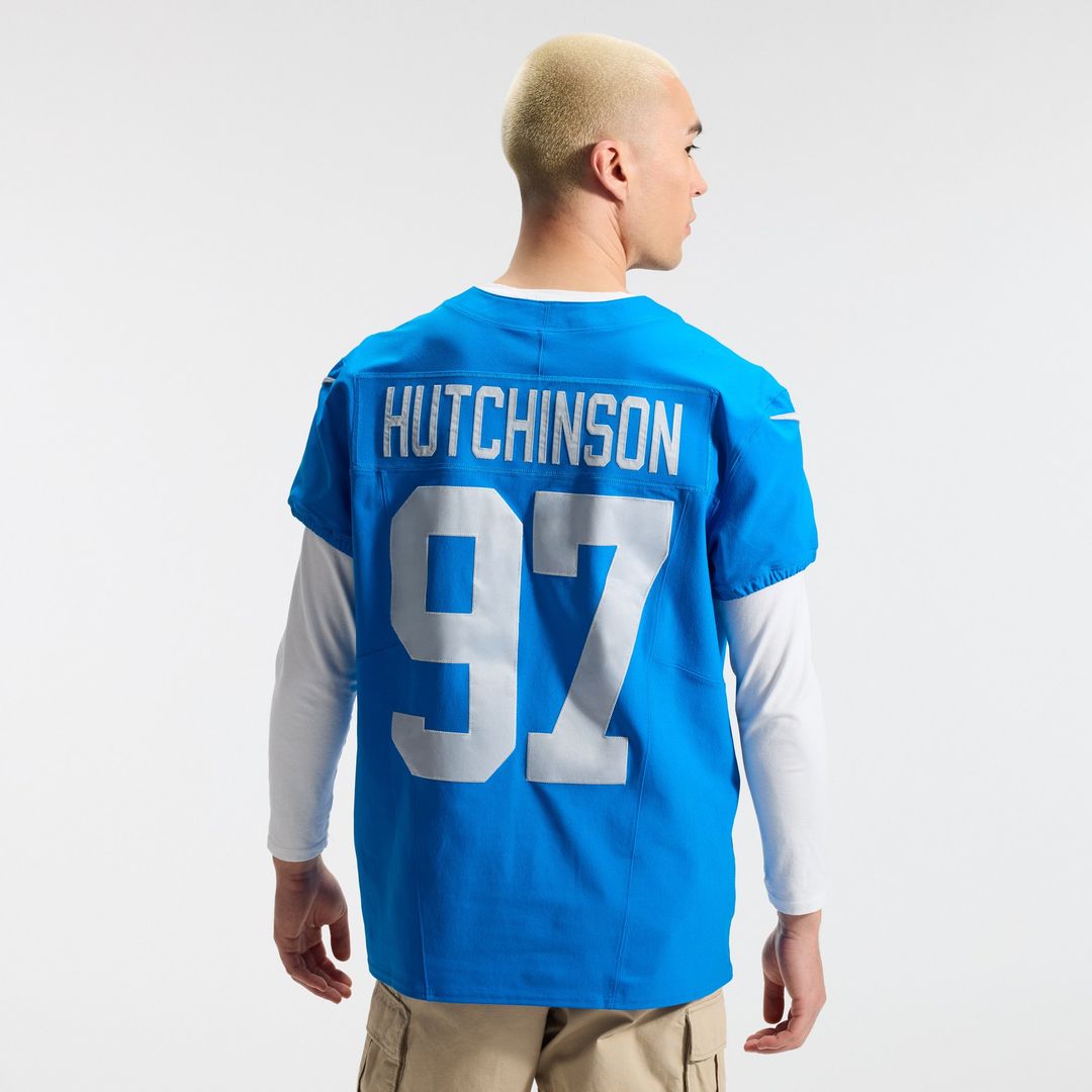 Men's Nike Detroit Lions Aidan Hutchinson Blue Alternate Vapor F.U.S.E. Elite NFL Jersey
