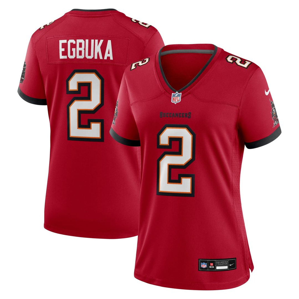 Women's Nike Tampa Bay Buccaneers Emeka Egbuka Red Team Game NFL Jersey