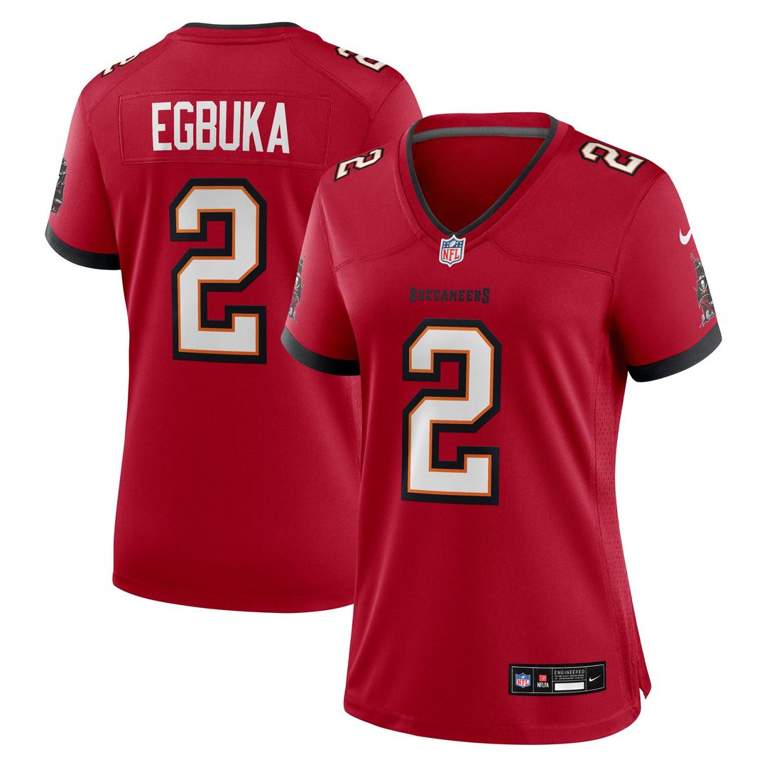 Women's Nike Tampa Bay Buccaneers Emeka Egbuka Red Team Game NFL Jersey