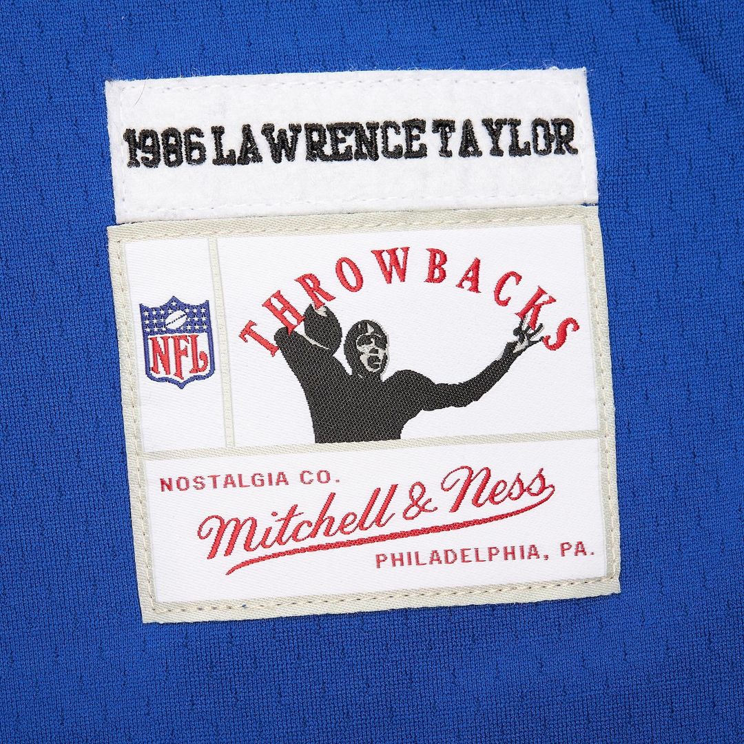 Men's Mitchell & Ness New York Giants Lawrence Taylor Royal Player Name & Number Hoodie Legacy NFL Jersey