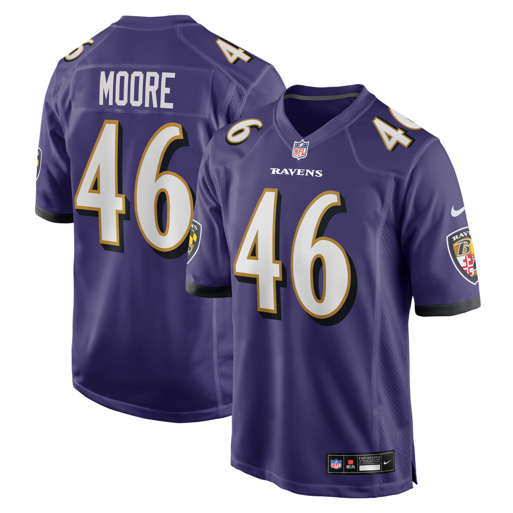 Men's Nike Baltimore Ravens Nick Moore Purple Game NFL Jersey