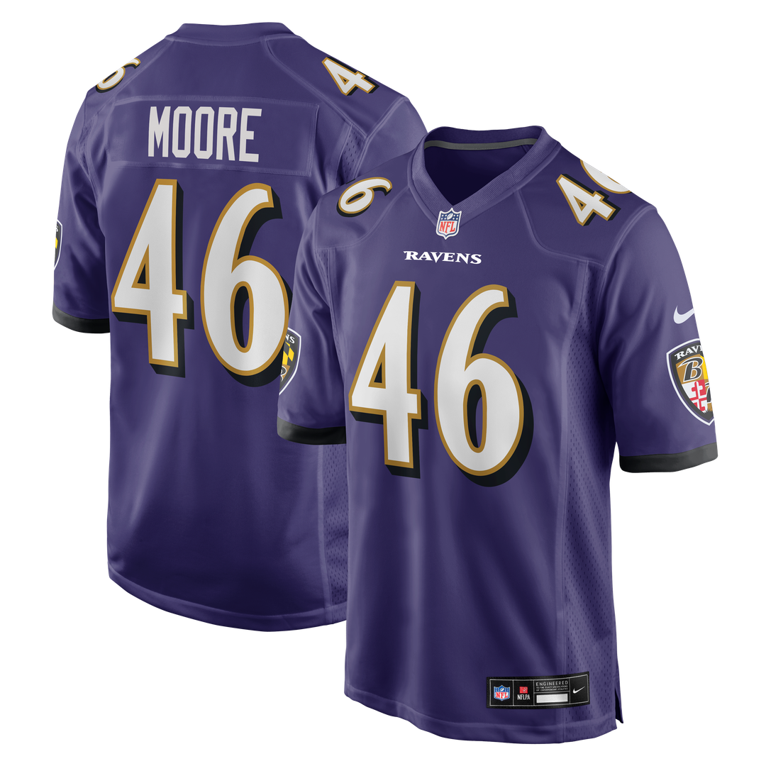 Men's Nike Baltimore Ravens Nick Moore Purple Game NFL Jersey